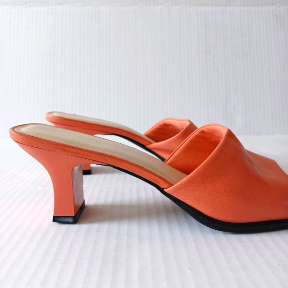 Naturalizer Peach  Leather Block Heeled Sandals/Shoes 6.5M - Picture 5 of 11